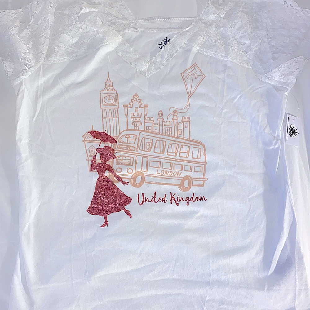 Mary Poppins United Kingdom @ Walt Disney World Epcot Lace Top XL